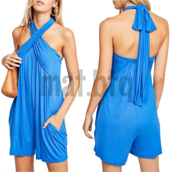 Free People Pants - Free People Beach Blue Redondo Multi Way Romper